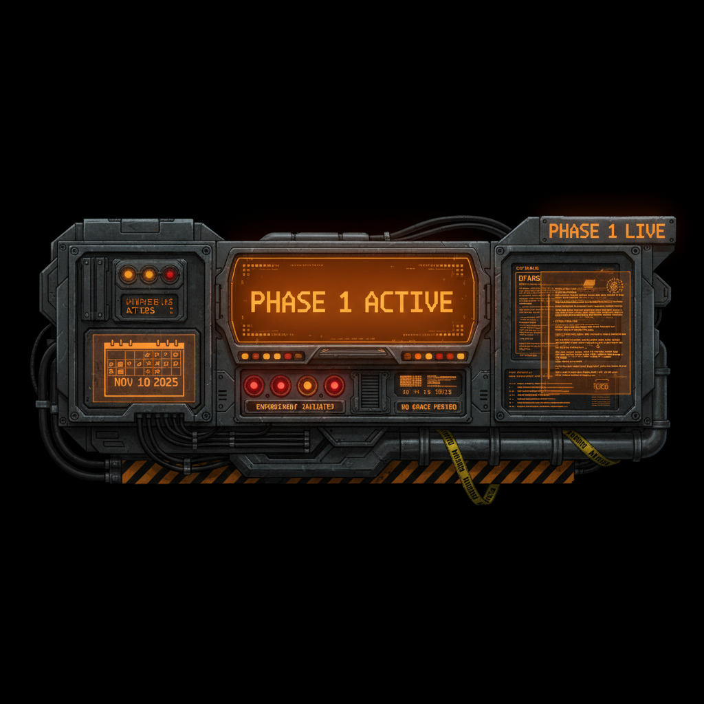 Phase 1 Is Live: What Changed on November 10, 2025